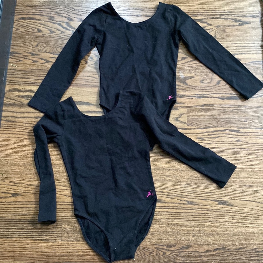 2 Capezio bright stars leotards, black, size small